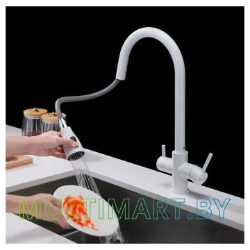 Смеситель Paulmark Lange La214212-431 (белый матовый) картинка 7